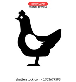 hen icon or logo isolated sign symbol vector illustration - high quality black style vector icons
