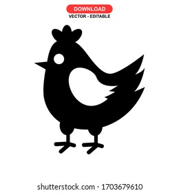 hen icon or logo isolated sign symbol vector illustration - high quality black style vector icons
