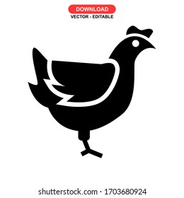 hen icon or logo isolated sign symbol vector illustration - high quality black style vector icons

