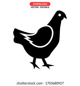 hen icon or logo isolated sign symbol vector illustration - high quality black style vector icons
