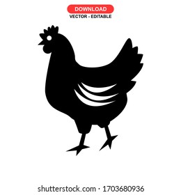 hen icon or logo isolated sign symbol vector illustration - high quality black style vector icons
