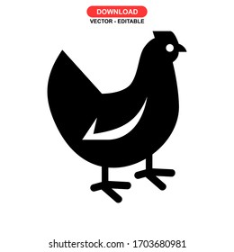 hen icon or logo isolated sign symbol vector illustration - high quality black style vector icons
