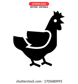 hen icon or logo isolated sign symbol vector illustration - high quality black style vector icons
