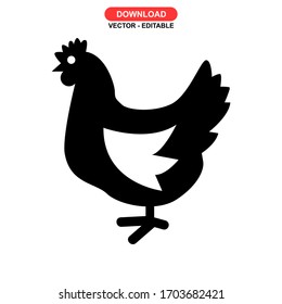 hen icon or logo isolated sign symbol vector illustration - high quality black style vector icons
