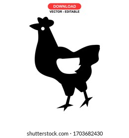 hen icon or logo isolated sign symbol vector illustration - high quality black style vector icons
