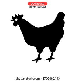 hen icon or logo isolated sign symbol vector illustration - high quality black style vector icons
