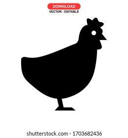hen icon or logo isolated sign symbol vector illustration - high quality black style vector icons
