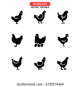 hen icon or logo isolated sign symbol vector illustration - Collection of high quality black style vector icons
