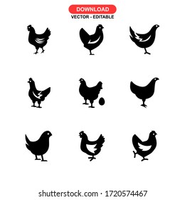 hen icon or logo isolated sign symbol vector illustration - Collection of high quality black style vector icons
