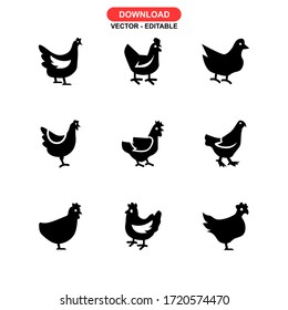 hen icon or logo isolated sign symbol vector illustration - Collection of high quality black style vector icons
