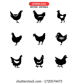 hen icon or logo isolated sign symbol vector illustration - Collection of high quality black style vector icons
