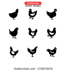 hen icon or logo isolated sign symbol vector illustration - Collection of high quality black style vector icons
