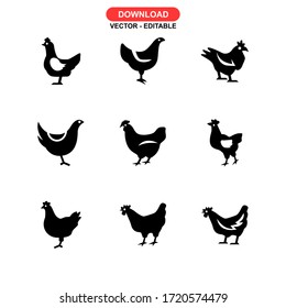 hen icon or logo isolated sign symbol vector illustration - Collection of high quality black style vector icons
