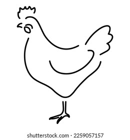 hen icon on white background, vector illustration.