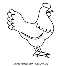 Hen icon. Outline illustration of hen vector icon for web design