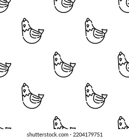 hen icon pattern. Seamless hen pattern on white background.