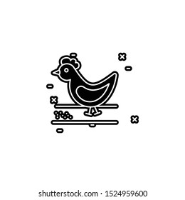 Hen icon. Simple glyph, flat vector of agriculture icons for ui and ux, website or mobile application