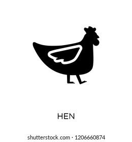 Hen icon. Hen symbol design from Agriculture, Farming and Gardening collection. Simple element vector illustration on white background.