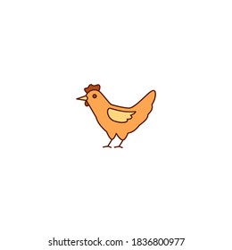 Icono de Hen. Icono de Acción de Gracias. Sencillo, plano, contorno, color.