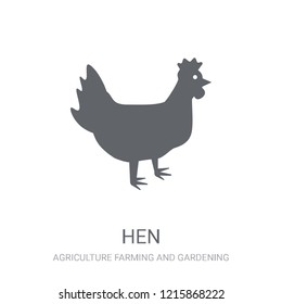 Hen icon. Trendy Hen logo concept on white background from Agriculture Farming and Gardening collection. Suitable for use on web apps, mobile apps and print media.