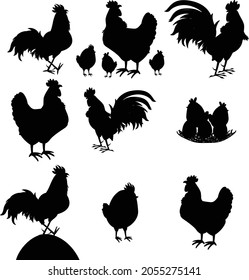 Hen icon vector art and illustration