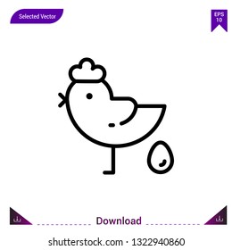 Hen icon vector . Best modern, simple, isolated, application ,seasons icons, logo, flat icon for website design or mobile applications, UI / UX design vector format.