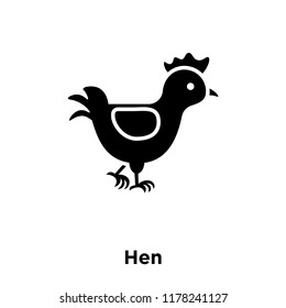 Hen icon vector isolated on white background, logo concept of Hen sign on transparent background, filled black symbol