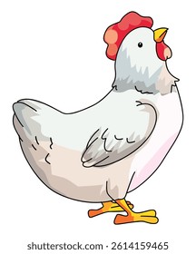 Hen isolated on white background