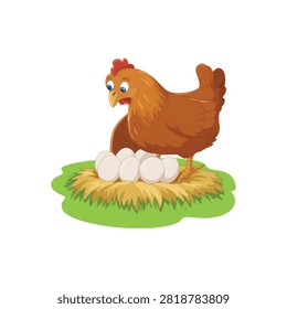 A hen is laying egg here