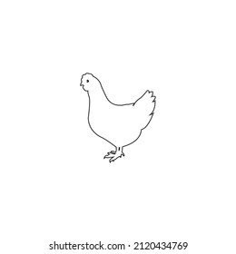 hen line icon vector illustration simple design.