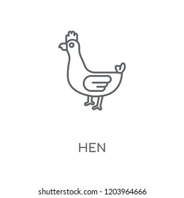 Hen linear icon. Hen concept stroke symbol design. Thin graphic elements vector illustration, outline pattern on a white background, eps 10.