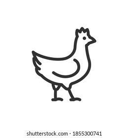 A hen, linear icon. Editable stroke