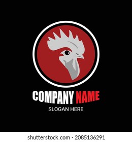 hen logo design. Chicken logo. Vector of red fire rooster and cock logo combination.