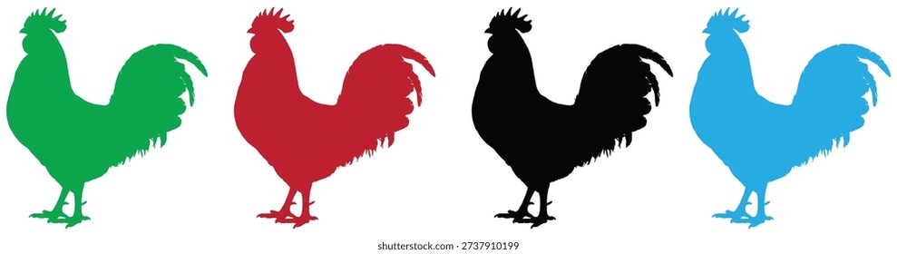 Hen logo icon silhouette chicken poultry. Rooster hen chick and egg silhouette poultry vector illustration .