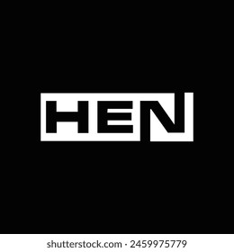 HEN logo. HEN set , H E N design. White HEN letter. HEN, H E N letter logo design.