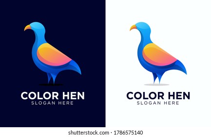 hen logo template with colorful style