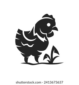 Hen Logo template Isolated. Brand Identity. Icon Abstract Vector graphic