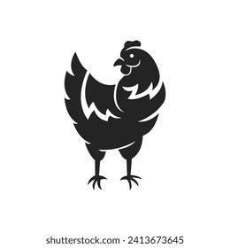 Hen Logo template Isolated. Brand Identity. Icon Abstract Vector graphic