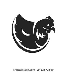 Hen Logo template Isolated. Brand Identity. Icon Abstract Vector graphic