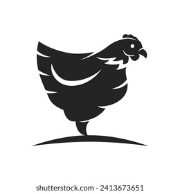 Hen Logo template Isolated. Brand Identity. Icon Abstract Vector graphic