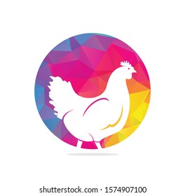 Hen Logo Vector Illustration. Icon logo chicken bird vector. Icon Symbol. 