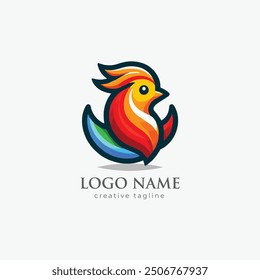 Hen mascot logo, hen logo, meat, chicken, farm, bird, hen, fresh logo fully editable vector template