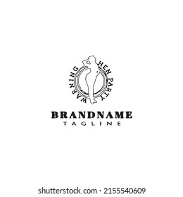 hen party logo cartoon template icon modern vector illustration