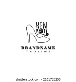 hen party logo cartoon template icon modern vector illustration