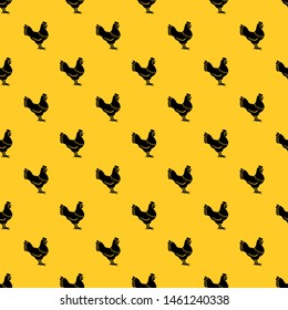 Hen pattern seamless vector repeat geometric yellow for any design