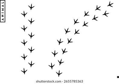 Hen paw print vector. Chicken paw print 