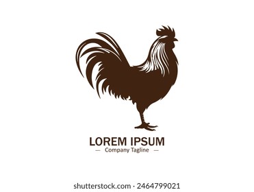 Hen rooster fowl logo icon vector silhouette