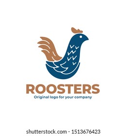 Hen, rooster logo design. Creative Animal logo inspiration. can be used as symbols, brand identity, company logo, icons, or others. Color and text can be changed according to your need.