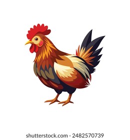 gallina y gallo, Vector de gallina, Ilustración vectorial de ícono, silueta de gallina de una gallina aislada sobre un fondo blanco, eps, png, 