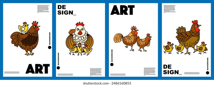 hen, roster background for design, background, banner, poster, etc